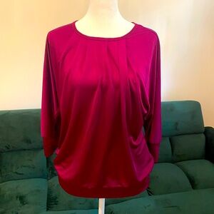Flowy satin 3/4 sleeved blouse